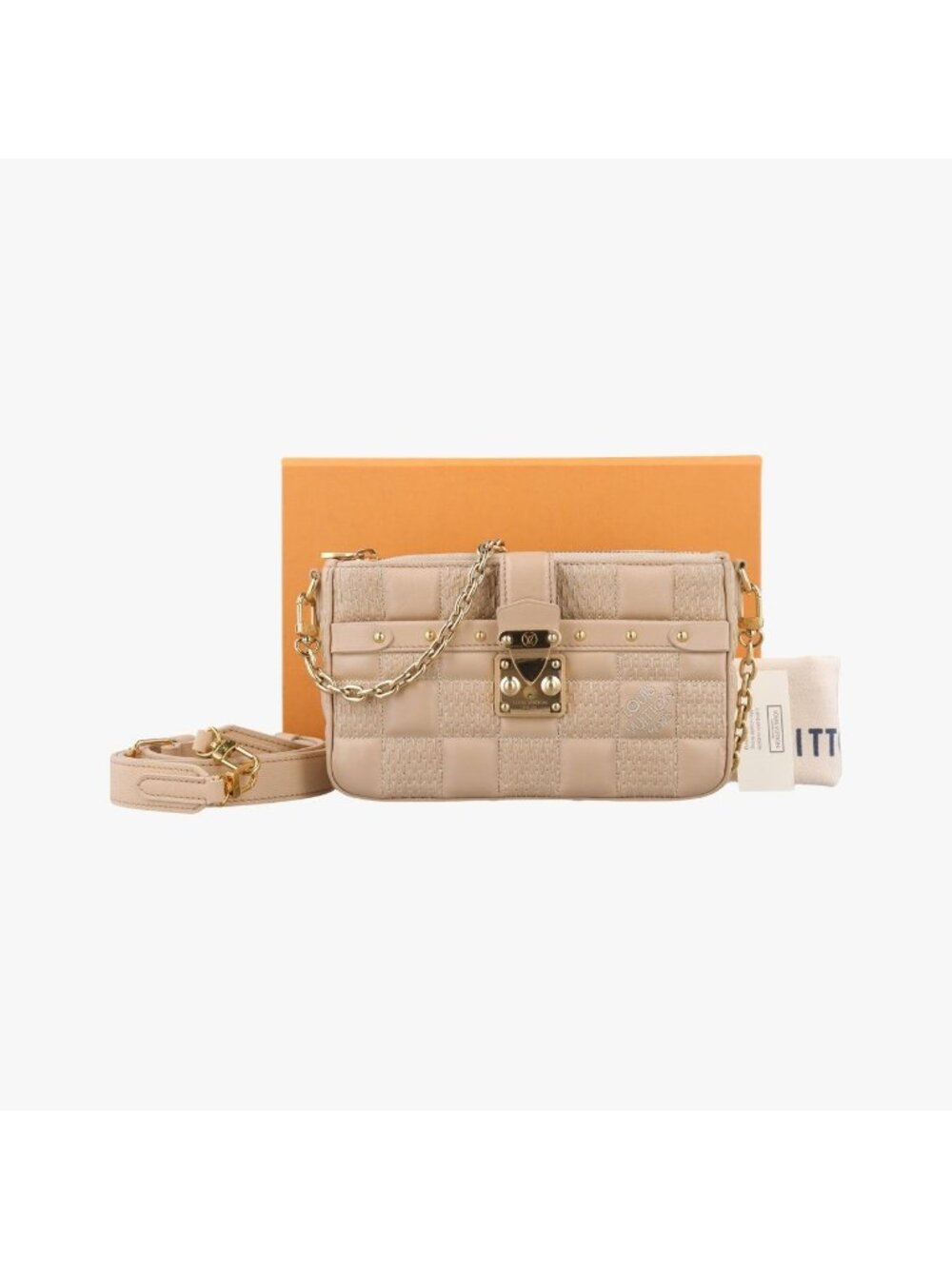 Louis Vuitton Pochette Troca Damier Giant Beige Lambskin